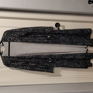 Black White Floral Cardigan LuLaRoe L